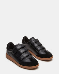 MOMENTUM Black Velcro Low-Top Women's Sneakers