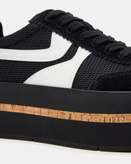JUDGE Black Multi Platform Low-Top Lace-Up Women's Sneaker