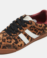HUDSIN Leopard Women's Lace-Up Low-Top Sneaker