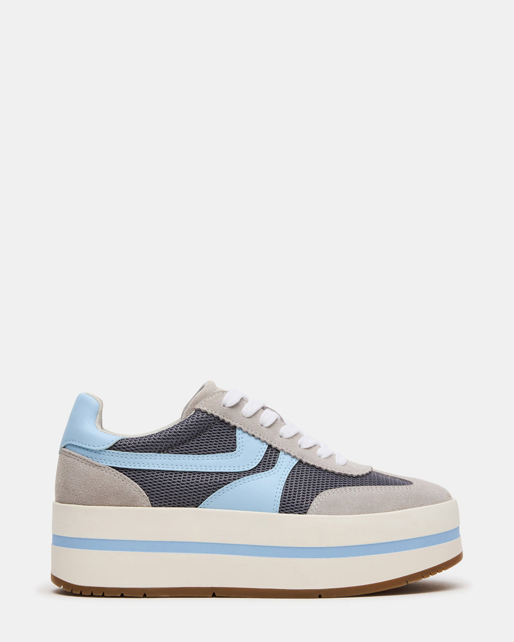 JUDGE Grey Multi Platform Low-Top Lace-Up Women's Sneaker