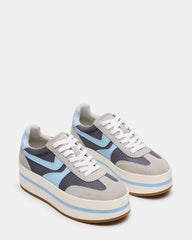 JUDGE Grey Multi Platform Low-Top Lace-Up Women's Sneaker