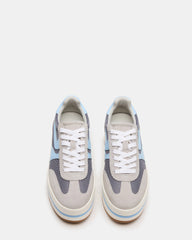 JUDGE Grey Multi Platform Low-Top Lace-Up Women's Sneaker