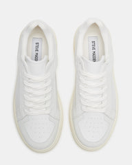 DOMINO White Leather Tonal Platform Sneaker | Women's Sneakers