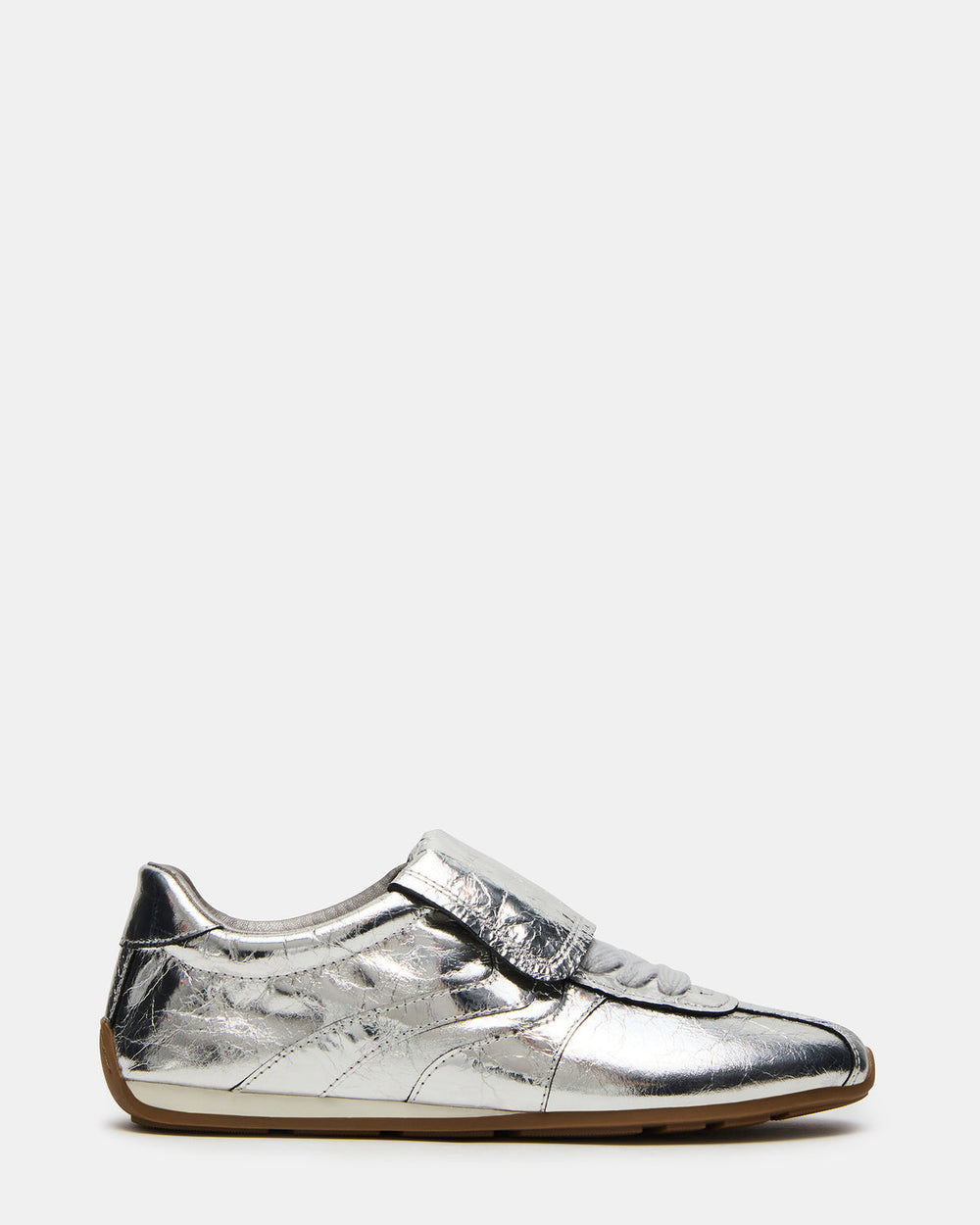 MOBILITY SIlver Leather Women's Low-Top Lace-Up Sneaker