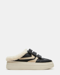 DASHER Black Low-Top Faux Fur Slip-On Sneaker | Women's Sneakers