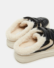 DASHER Black Low-Top Faux Fur Slip-On Sneaker | Women's Sneakers