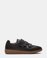 MOMENTUM Brown Suede Velcro Low-Top Women's Sneakers