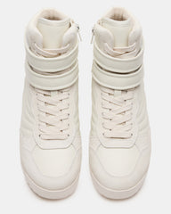 LIFTOFF White Leather Lace-Up High-Top Sneaker