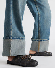 MAYSA Black Distressed Women's Low-Top Slip-On Mule Sneakers