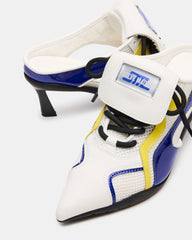 SHEVRON Blue Multi Pointed-Toe Lace-Up Women's Sneaker