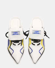 SHEVRON Blue Multi Pointed-Toe Lace-Up Women's Sneaker