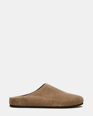 FERN Taupe Suede Mule Slip-On Round-Toe Women's Flat