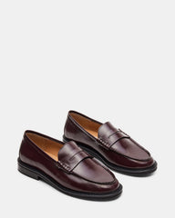 MADISON Burgundy Box Leather Women's Penny Loafer