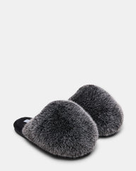 POOF GREY Slip-On Faux Fur Mule Women's Flat