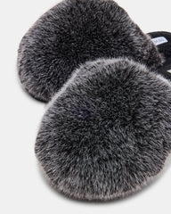 POOF GREY Slip-On Faux Fur Mule Women's Flat