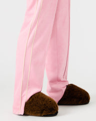 POOF Brown Slip-On Faux Fur Mule Women's Flat