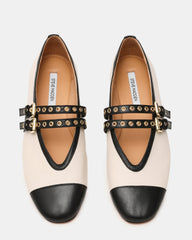 LYDIA Cap Bone Black Mary Jane Ballet Women's Flat
