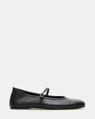 BESETTE Black Leather Mary Jane Ballet Women's Flat