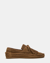 SAMUAL Chestnut Suede Fringe Boat Women's Loafer