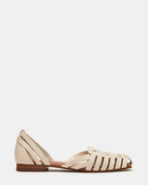 MEDLIN White Leather Square-Toe Fisherman Women's Flat