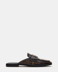 CALEB Brown Distressed Women's Slip-On Mule Flat