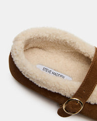 LODGE Chestnut Suede Mary Jane Round-Toe Women's Flat