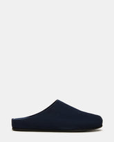 FERN Navy Suede Mule Slip-On Round-Toe Women's Flat