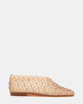 GROVE Tan Rhinestones Square-Toe Jelly Women's Flat
