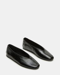LENI Black/Black Square-Toe Ballet Women's Flat