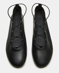 BOMBSHELL Black Leather Ballet Women's Flat