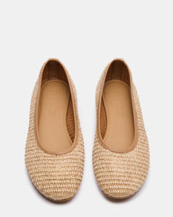 MERLOT Natural Raffia Ballet Women's Flat