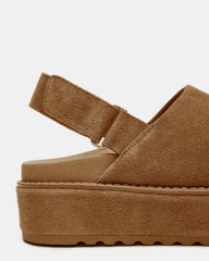 MELLOW Cognac Suede Women's Slingback Platform Clog