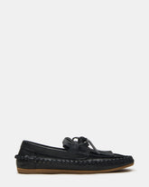 SAMUAL Black Distressed Fringe Boat Women's Loafer
