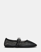 MITSY Black/Black Mary Jane Mesh Ballet Women's Flat
