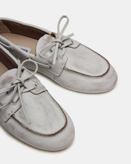 SAG White Leather Women's Boat Shoe