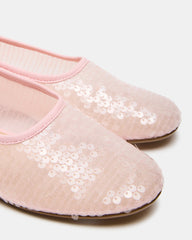 GARCELLE Pink Sequin Women's Ballet Flats