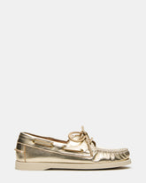 SAIL Gold Leather Flat Loafer | Women's Loafers