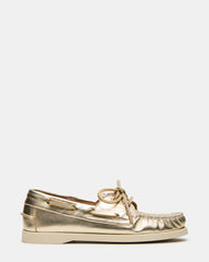 SAIL Gold Leather Flat Loafer | Women's Loafers