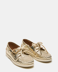 SAIL Gold Leather Flat Loafer | Women's Loafers