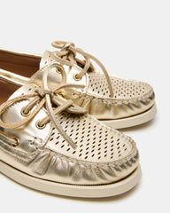 SAIL Gold Leather Flat Loafer | Women's Loafers