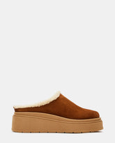 SMORES Tan Suede Faux Fur Slip-On | Women's Flats