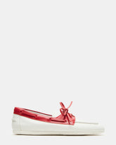 SAG Bone/Red Women's Boat Shoe