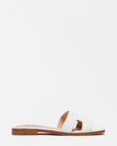 HADYN White Leather Sandal | Women's Designer Sandals