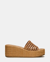 BRANDY Raffia Woven Mule Platform Slide Women's Sandal