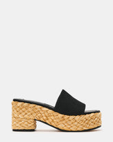 DOCK Raffia Black Platform Mule Women's Sandal