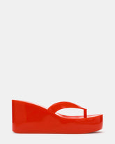 JELLA Red Thong Wedge Women's Platform Sandal