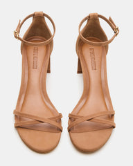 RAE Tan Nubuck Strappy Block Heel Women's Sandal