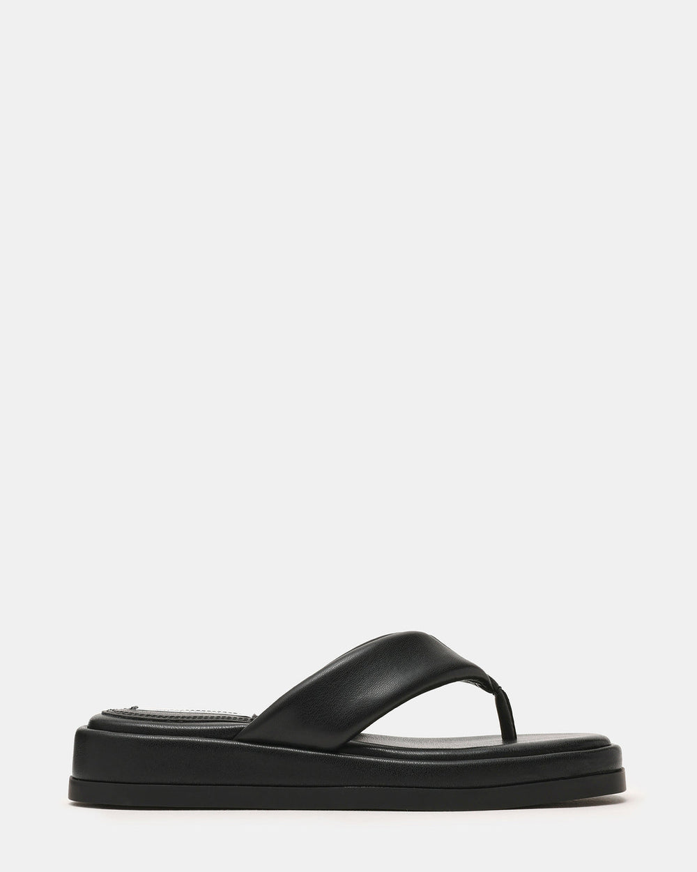 BELLA Black Thong Square-Toe Platform Women's Sandal