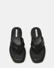 BELLA Black Thong Square-Toe Platform Women's Sandal