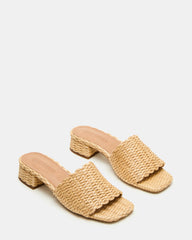 MONTGOMERY Raffia Square-Toe Slide Mule Women's Sandal